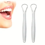 Stainless Steel Tongue Scraper Set with Portable Case Odorless, Oral Care Tool for Fresh Breath Tongue Cleaning Plate - Image 4