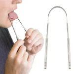 Stainless Steel Tongue Scraper Set with Portable Case Odorless, Oral Care Tool for Fresh Breath Tongue Cleaning Plate - Image 3