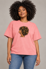 Women’s T-Shirt – Golden Afro Bloom - Image 4