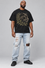 Men’s Oversized Panther Graphic T-Shirt – Wild Elegance - Image 2