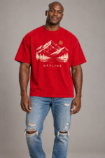 Men’s Oversized Graphic T-Shirt – Offline - Image 4