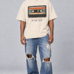 Men’s Oversized Retro Cassette T-Shirt – Rewind II