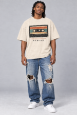 Men’s Oversized Retro Cassette T-Shirt – Rewind II