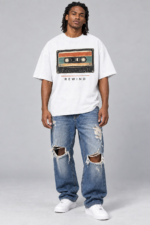Men’s Oversized Retro Cassette T-Shirt – Rewind II - Image 4