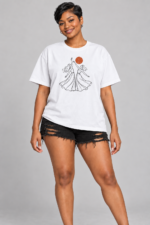 Women’s Oversized Graphic T-Shirt – Dancing Under the Sun - Image 4