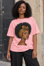 Women’s Afro Headwrap Graphic T-Shirt – Oversized Fit - Image 6